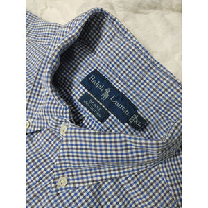 Men's Ralph Lauren Casual Blake Button Down Shirt XL Blue White Gingham